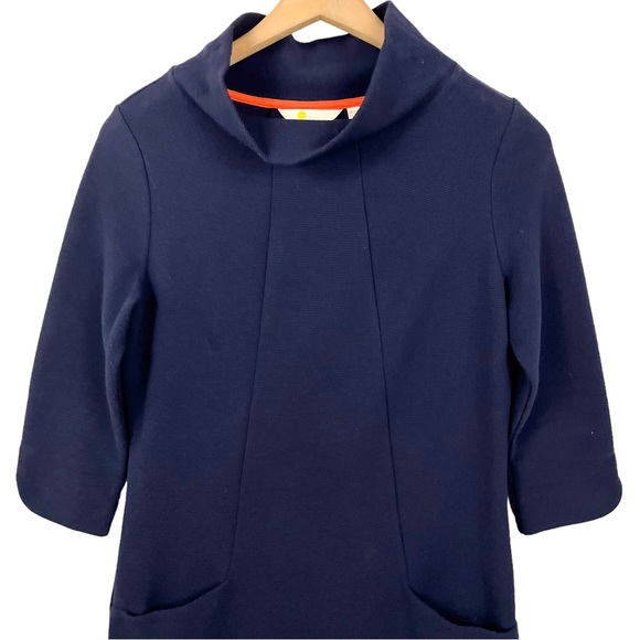 BODEN Jasmine Ottoman Ponte Long Sleeve Dress in navy - Picture 8 of 12